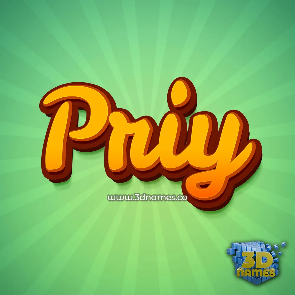 priy in Green Rays style - 3D name wallpaper