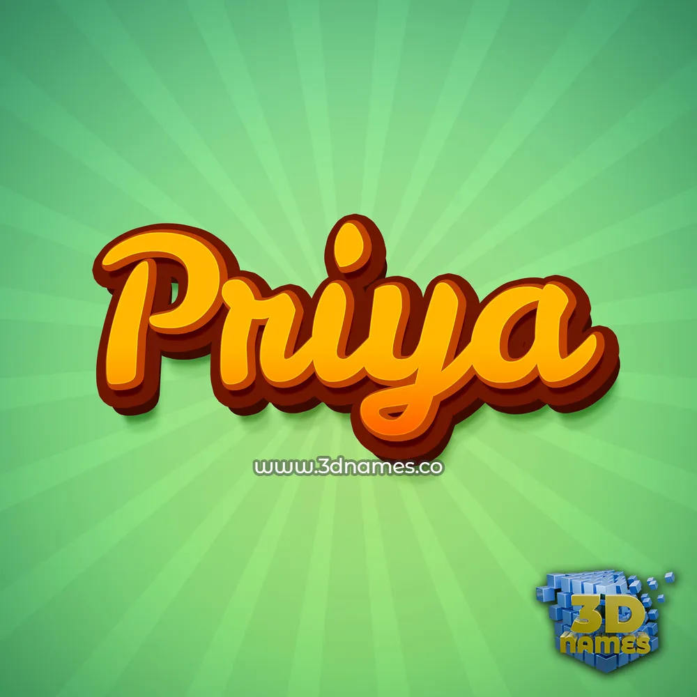 priya in Green Rays style - 3D name wallpaper