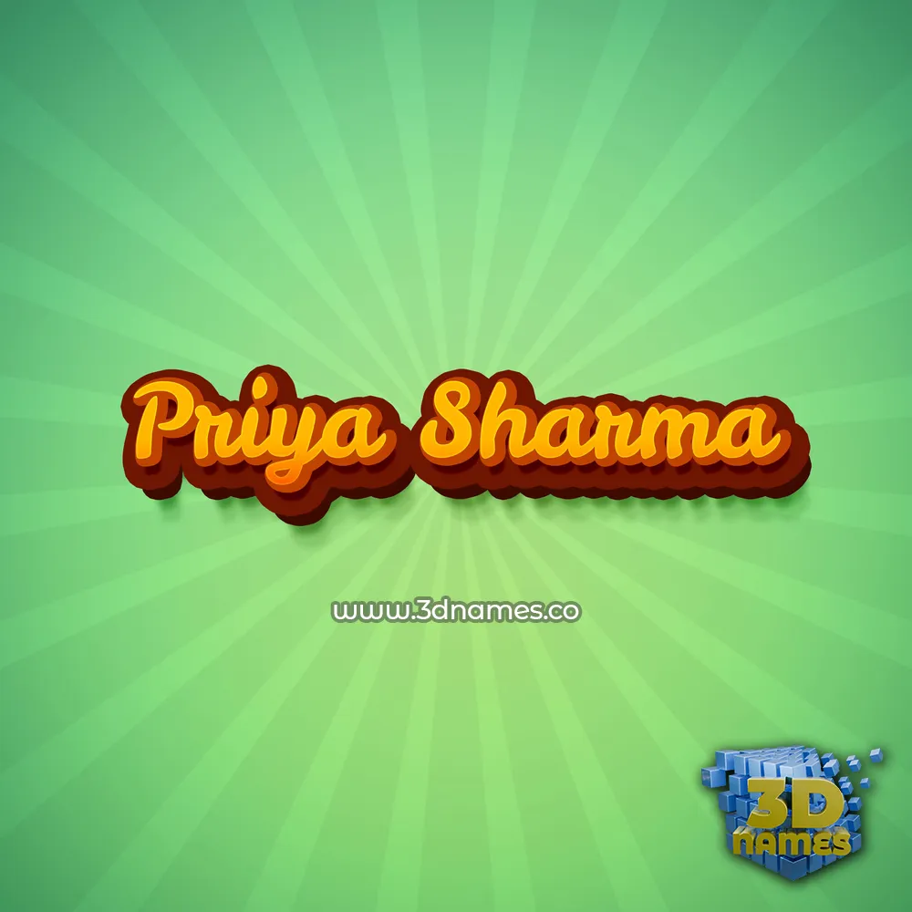 priya sharma in Green Rays style - 3D name wallpaper