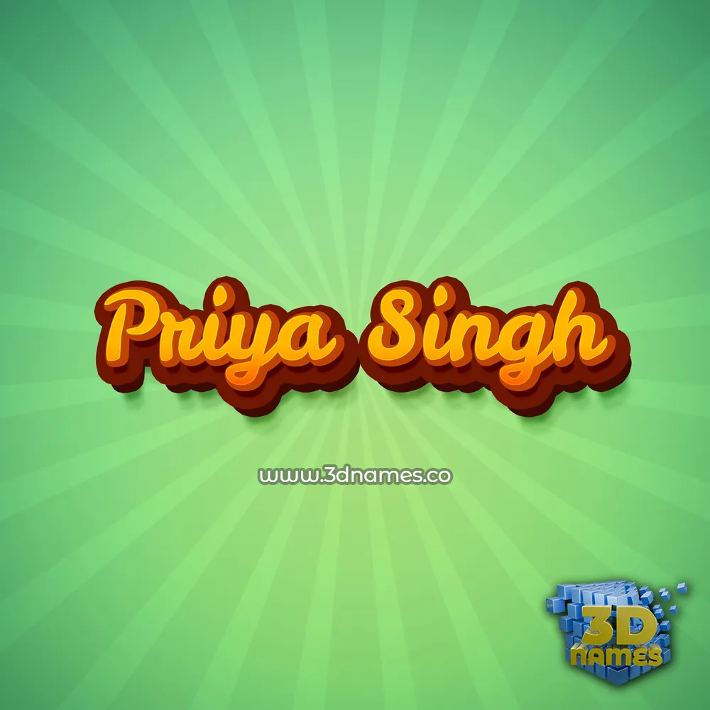 priya singh in Green Rays style - 3D name wallpaper