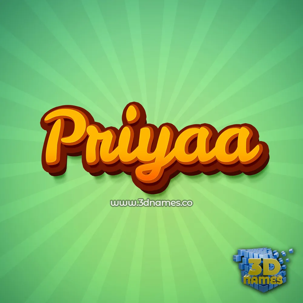 priyaa in Green Rays style - 3D name wallpaper