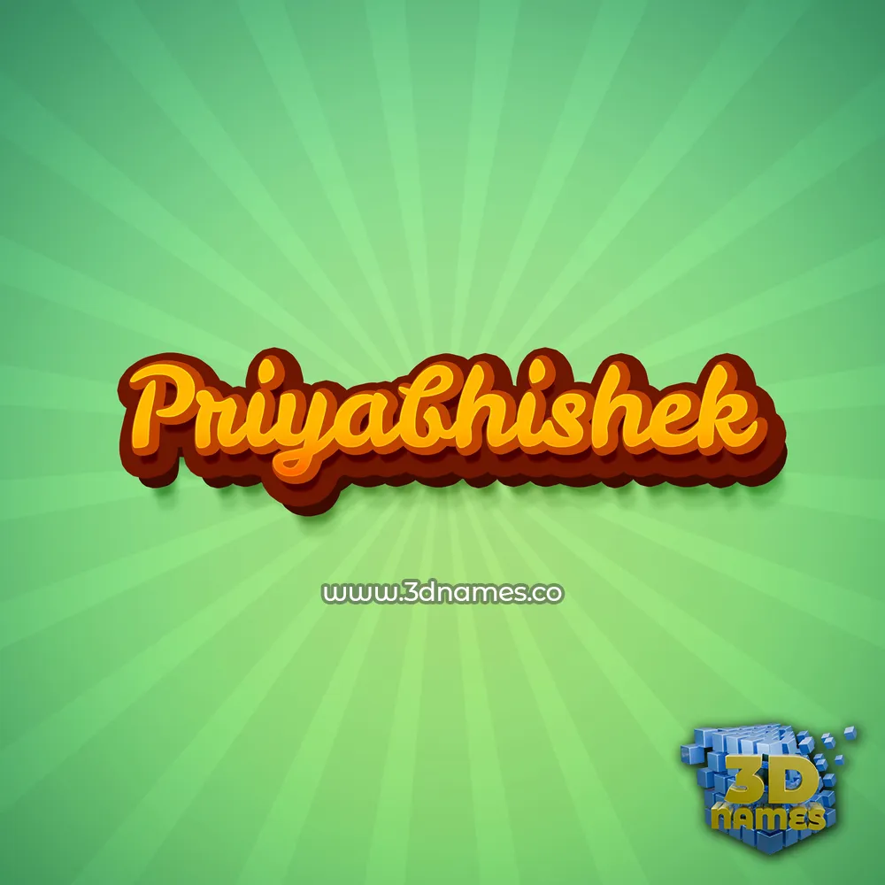 priyabhishek in Green Rays style - 3D name wallpaper