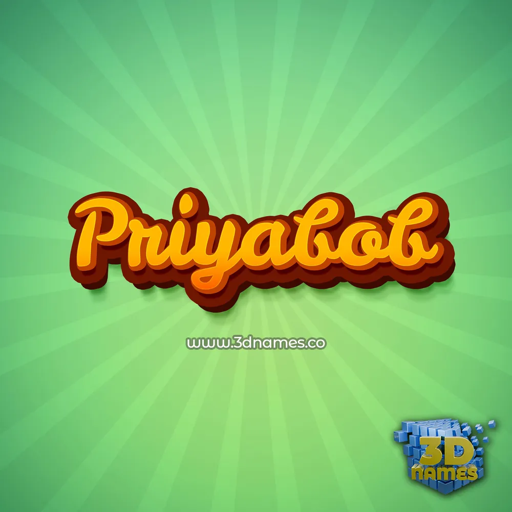 priyabob in Green Rays style - 3D name wallpaper