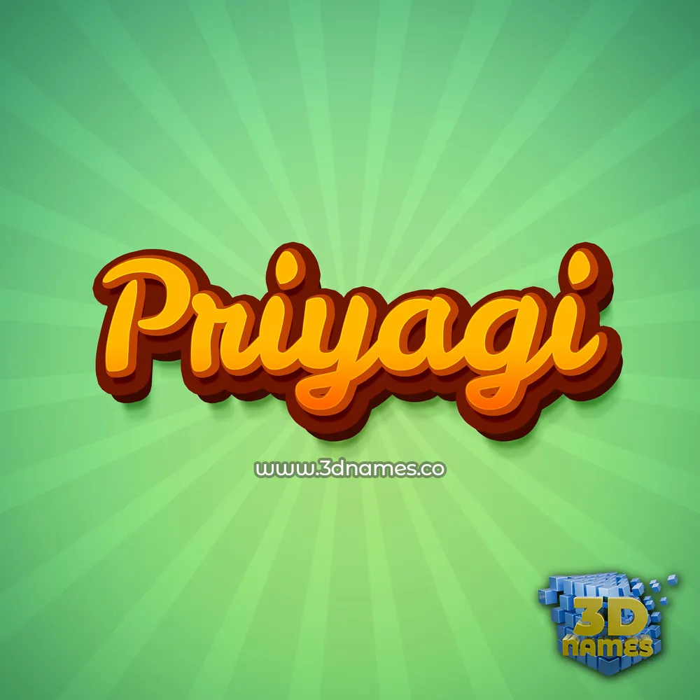 priyagi in Green Rays style - 3D name wallpaper