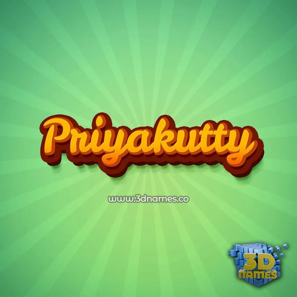 priyakutty in Green Rays style - 3D name wallpaper