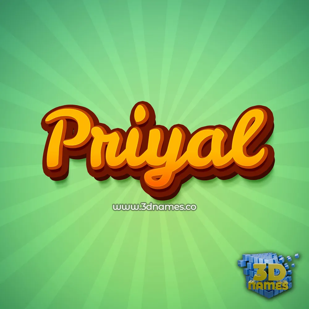 priyal in Green Rays style - 3D name wallpaper