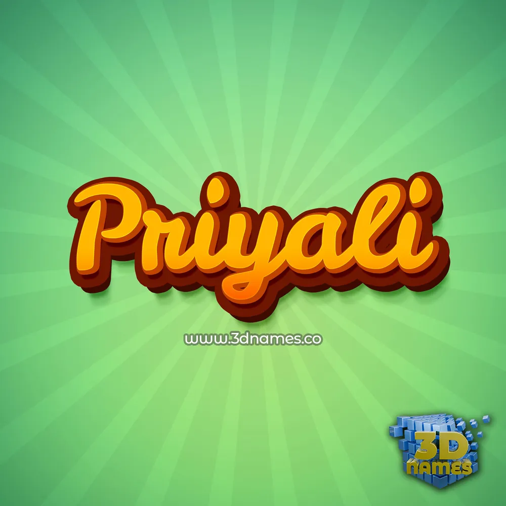 priyali in Green Rays style - 3D name wallpaper