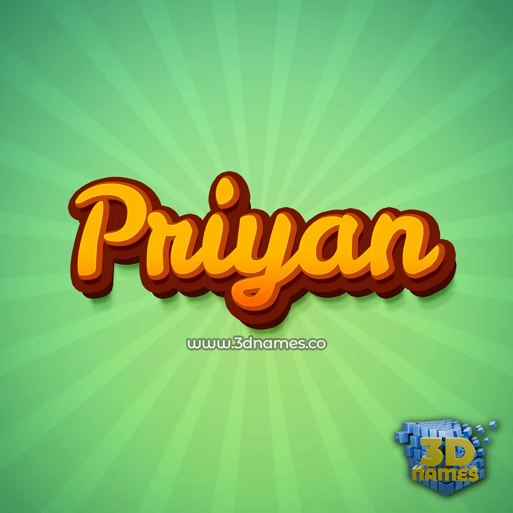 priyan in Green Rays style - 3D name wallpaper