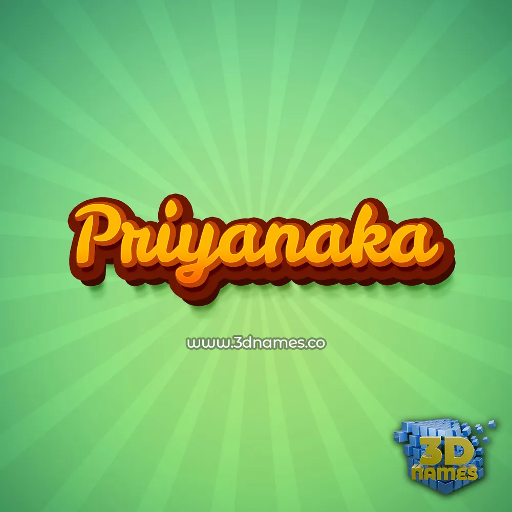 priyanaka in Green Rays style - 3D name wallpaper