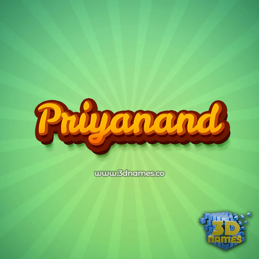 priyanand in Green Rays style - 3D name wallpaper