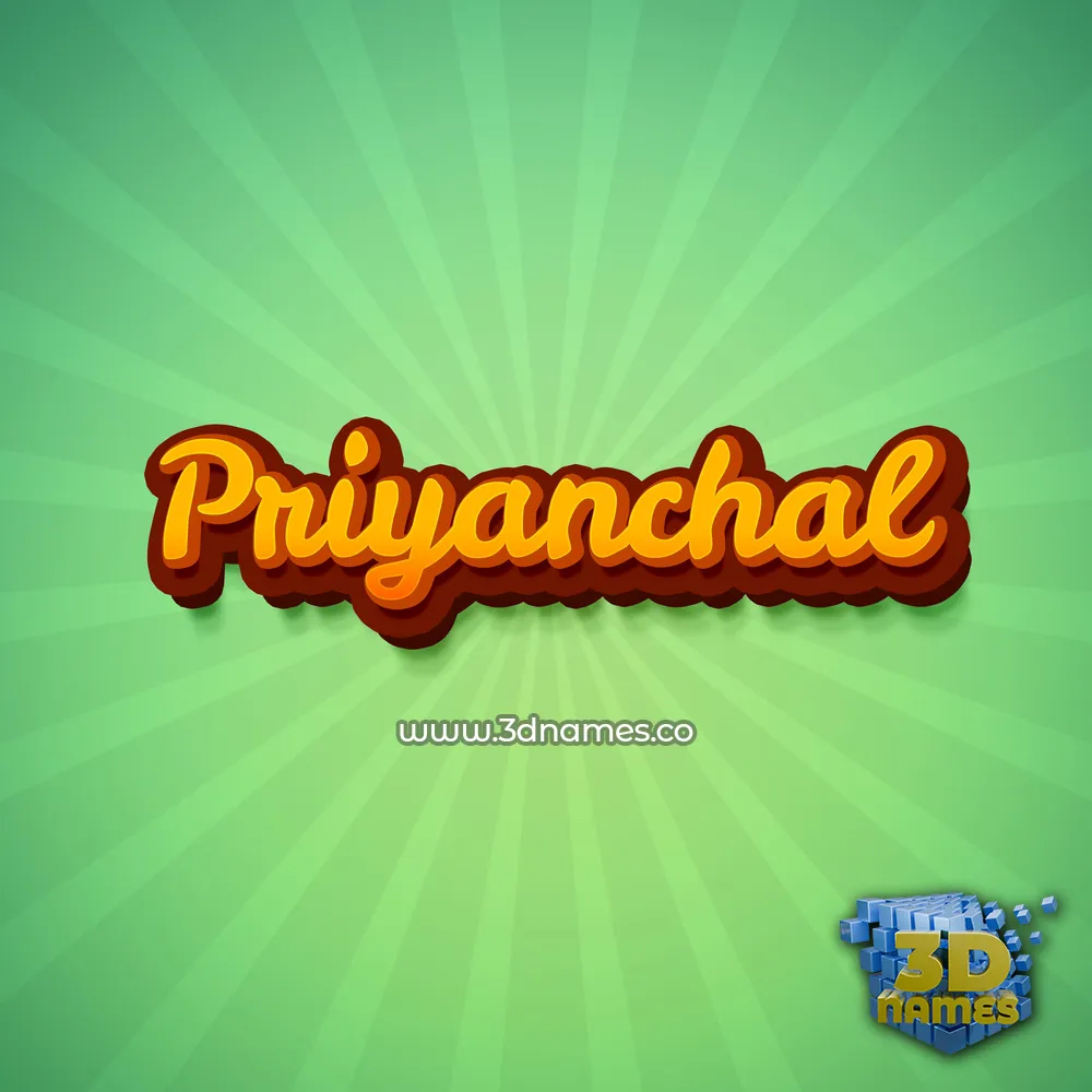 priyanchal in Green Rays style - 3D name wallpaper