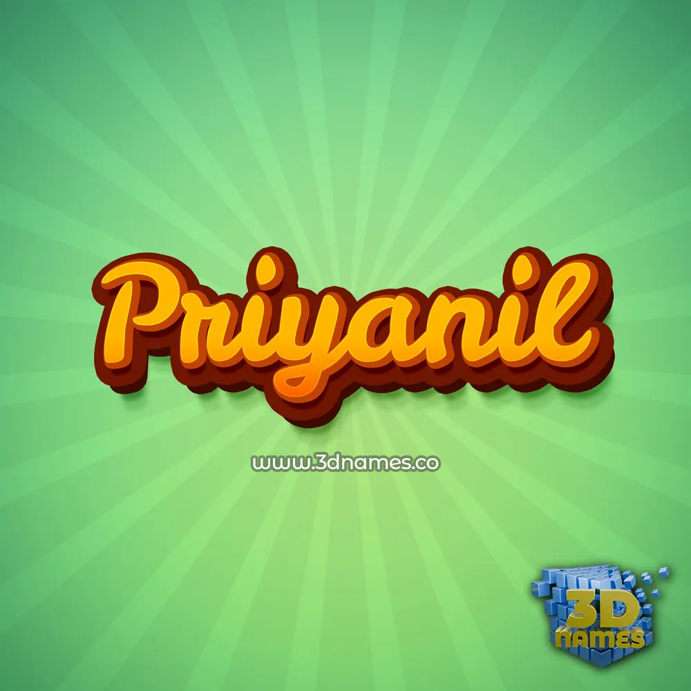 priyanil in Green Rays style - 3D name wallpaper