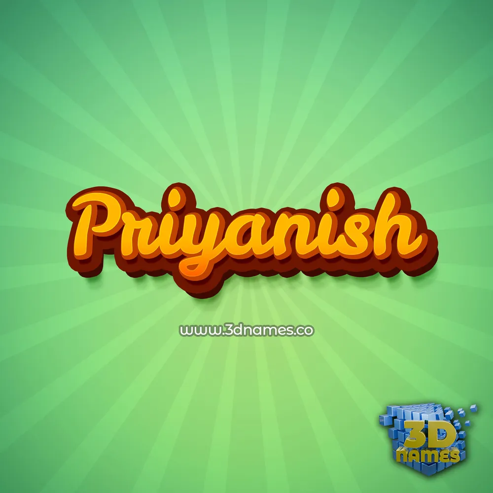 priyanish in Green Rays style - 3D name wallpaper