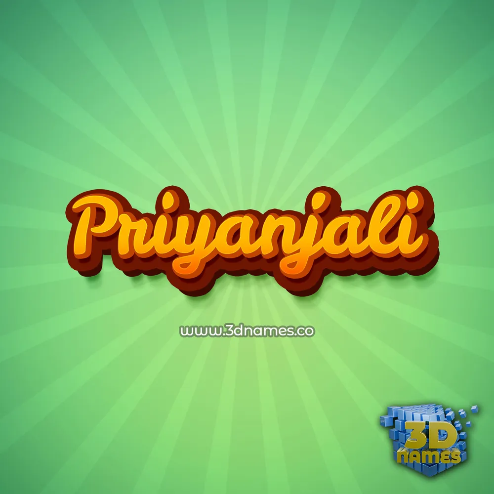 priyanjali in Green Rays style - 3D name wallpaper