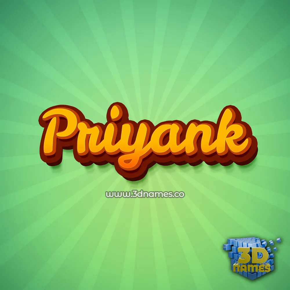 priyank in Green Rays style - 3D name wallpaper
