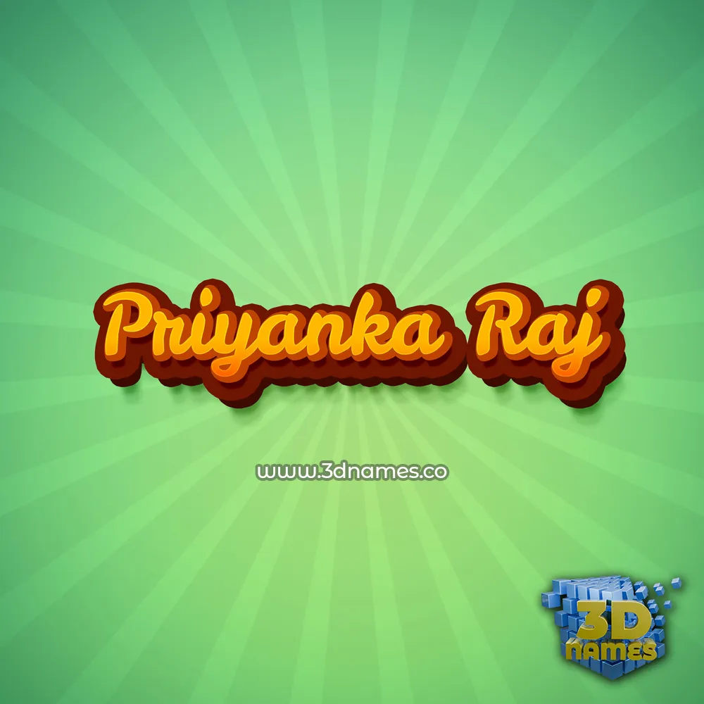 priyanka raj in Green Rays style - 3D name wallpaper