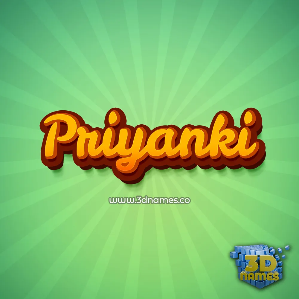 priyanki in Green Rays style - 3D name wallpaper