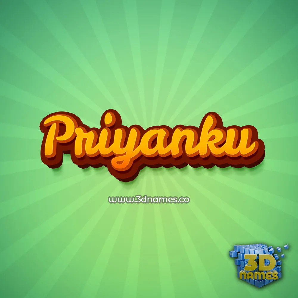 priyanku in Green Rays style - 3D name wallpaper