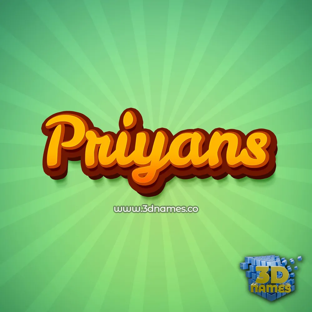 priyans in Green Rays style - 3D name wallpaper