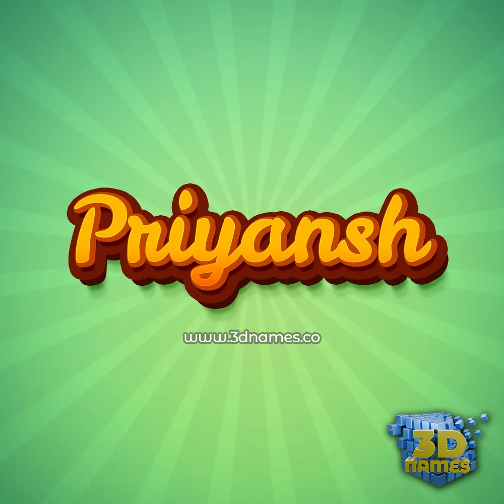 priyansh in Green Rays style - 3D name wallpaper