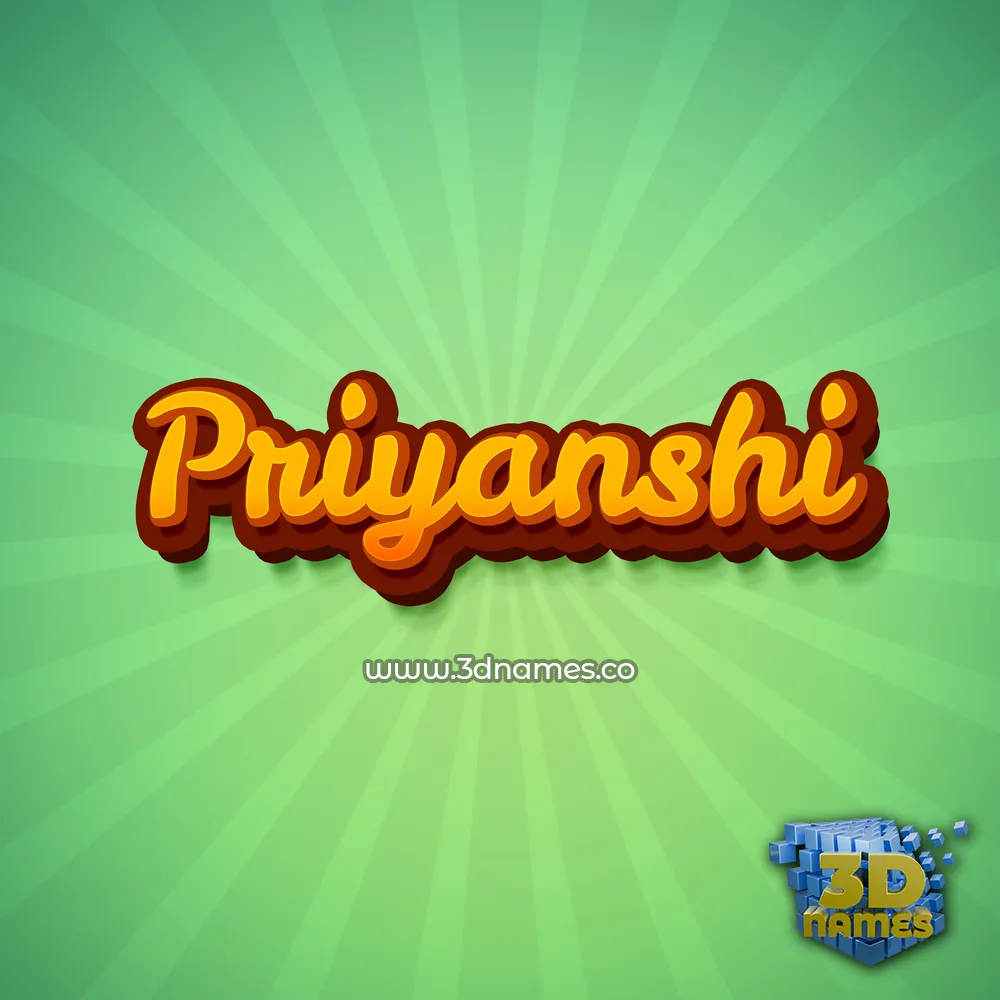 priyanshi in Green Rays style - 3D name wallpaper