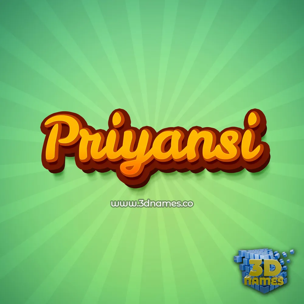 priyansi in Green Rays style - 3D name wallpaper