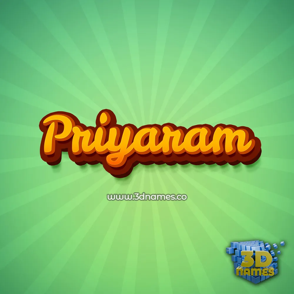 priyaram in Green Rays style - 3D name wallpaper