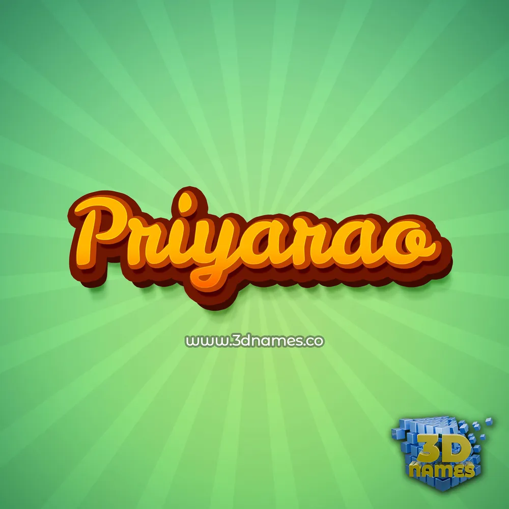 priyarao in Green Rays style - 3D name wallpaper
