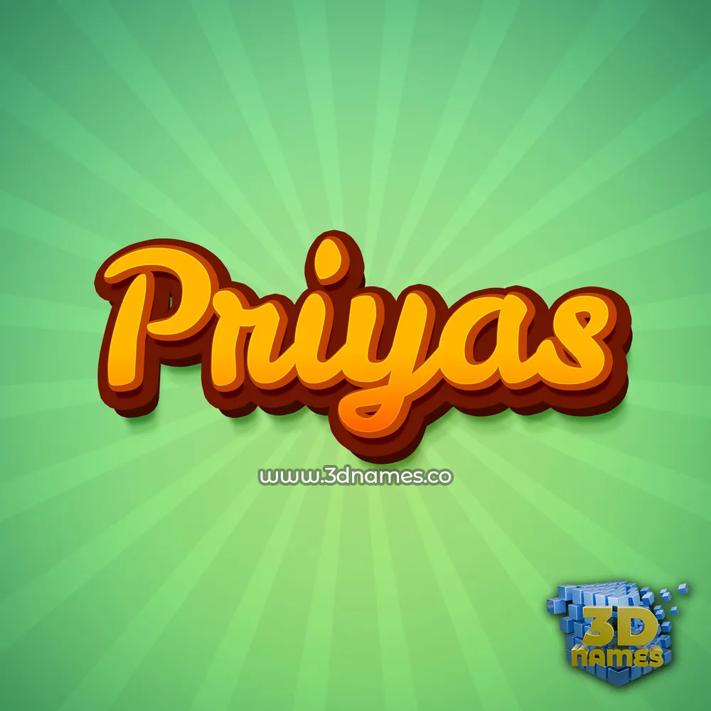 priyas in Green Rays style - 3D name wallpaper