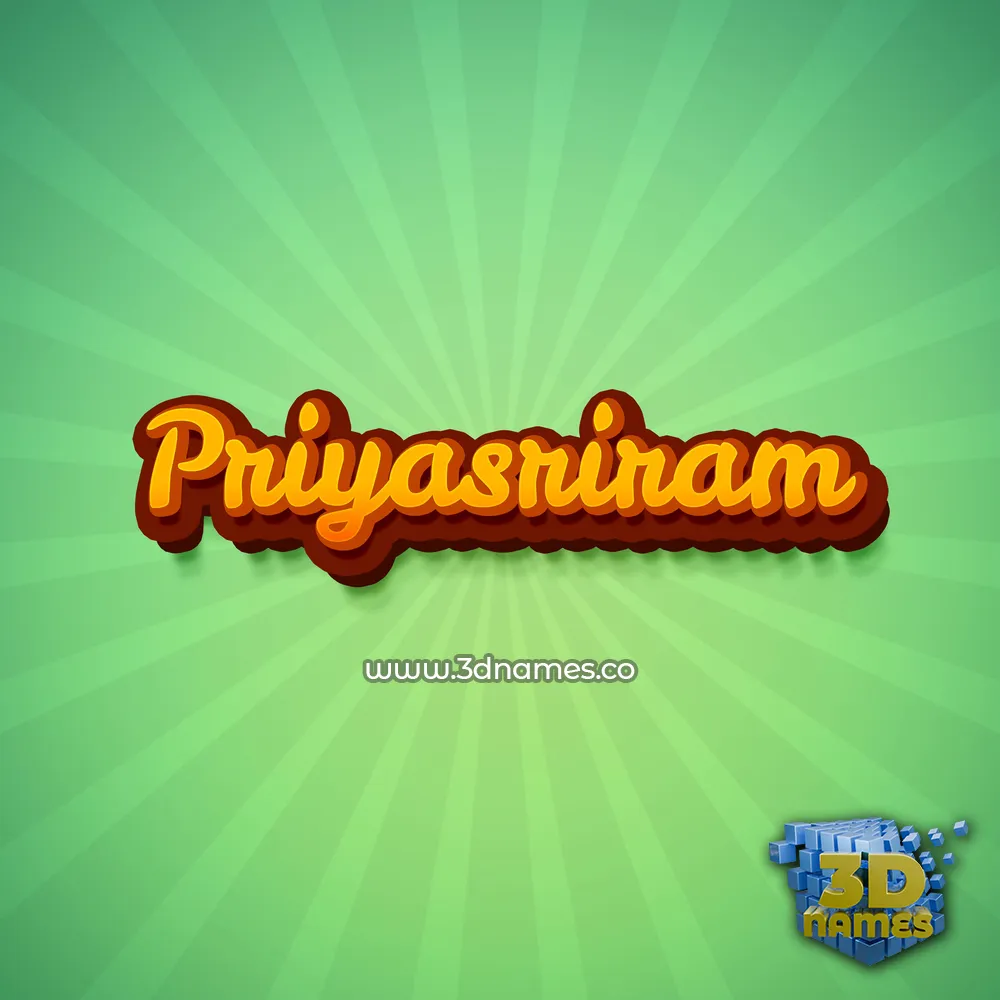 priyasriram in Green Rays style - 3D name wallpaper