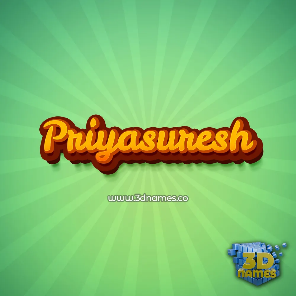 priyasuresh in Green Rays style - 3D name wallpaper