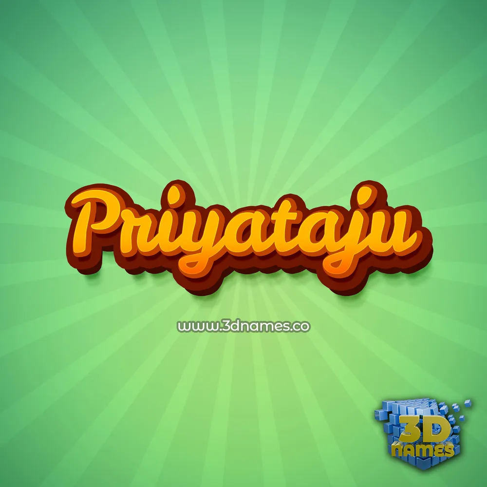priyataju in Green Rays style - 3D name wallpaper