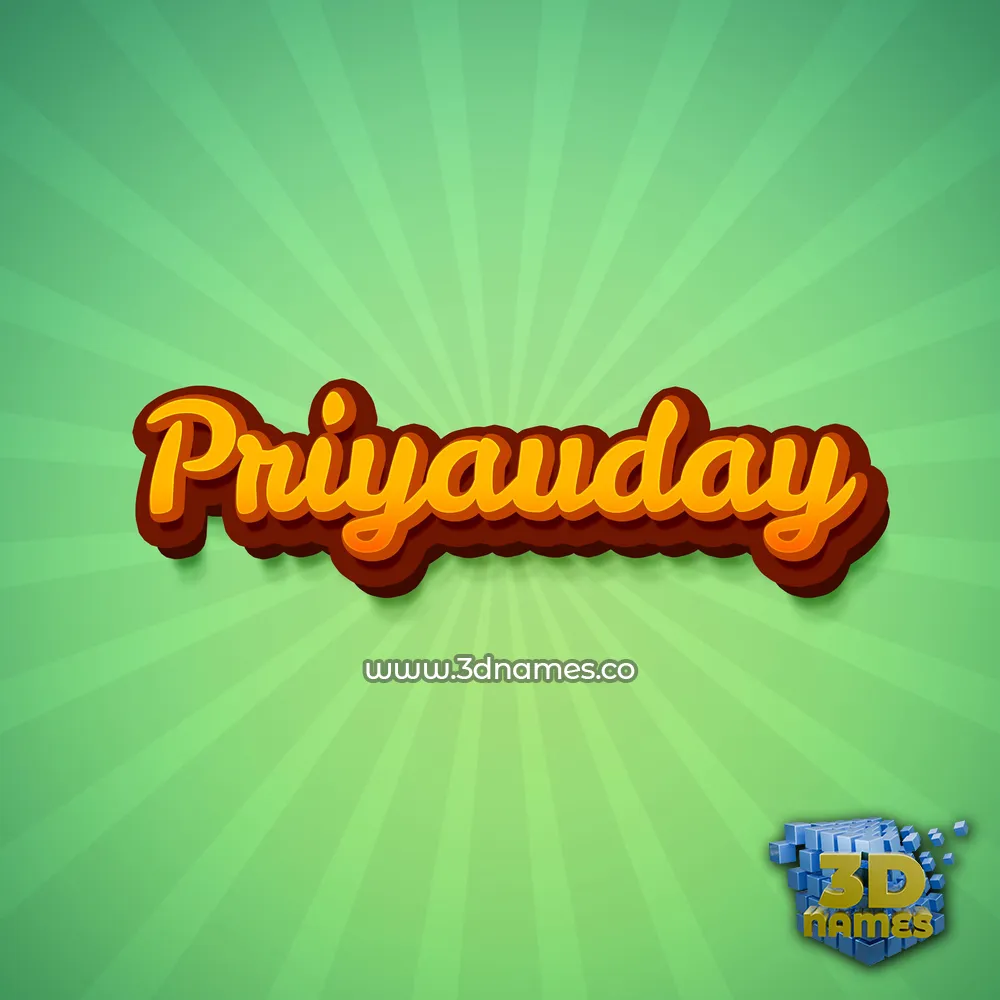 priyauday in Green Rays style - 3D name wallpaper