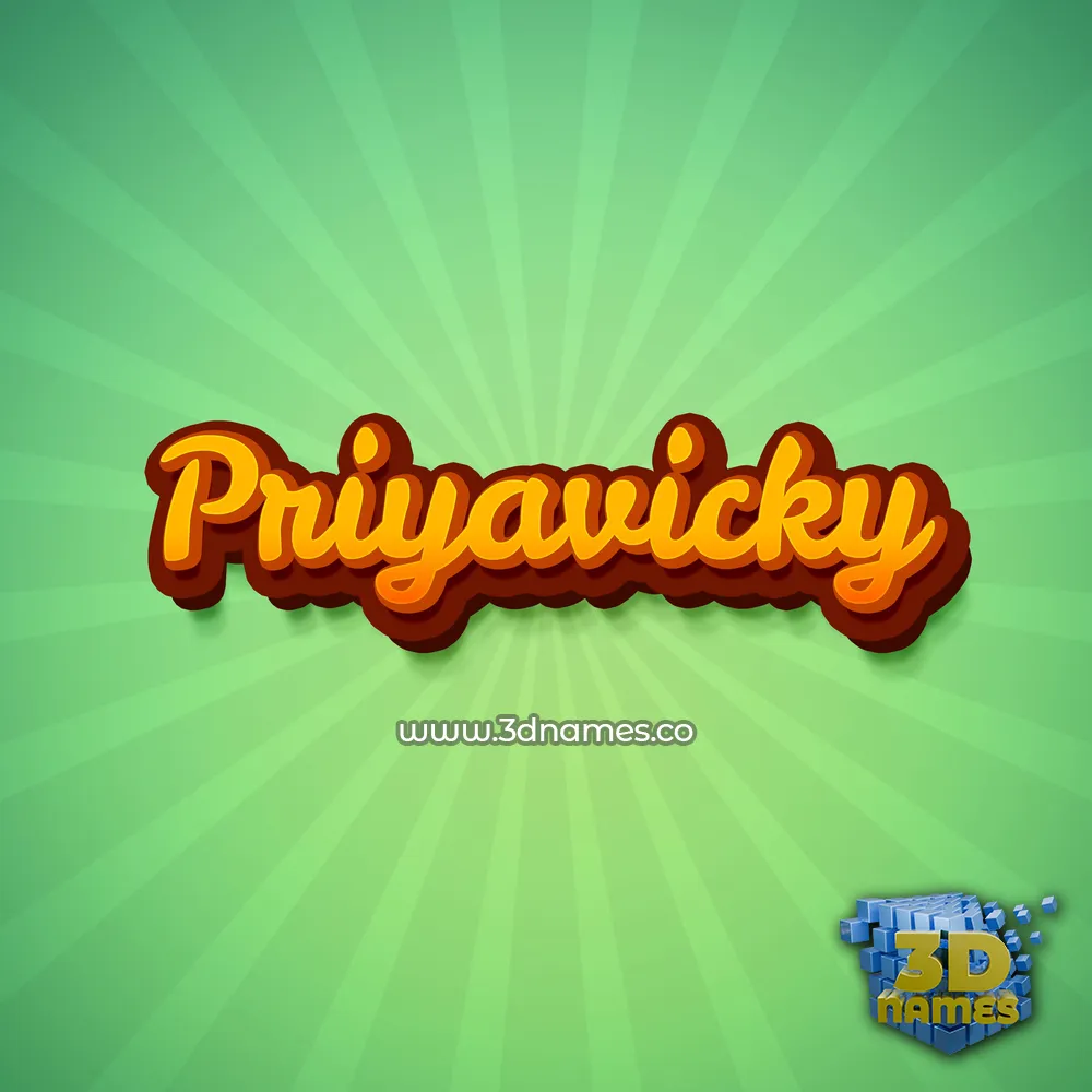 priyavicky in Green Rays style - 3D name wallpaper