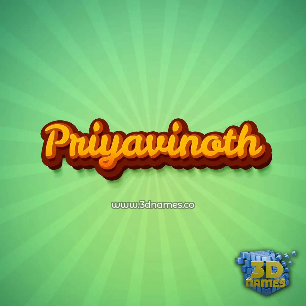 priyavinoth in Green Rays style - 3D name wallpaper