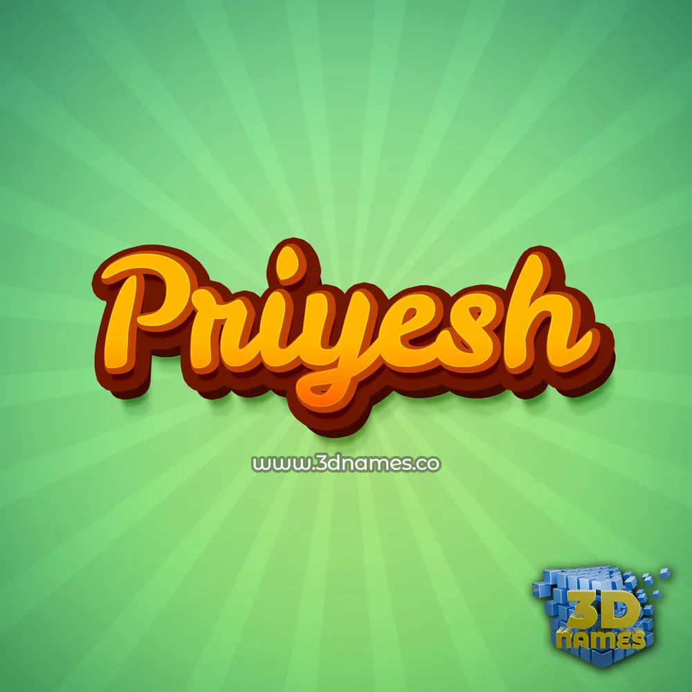 priyesh in Green Rays style - 3D name wallpaper