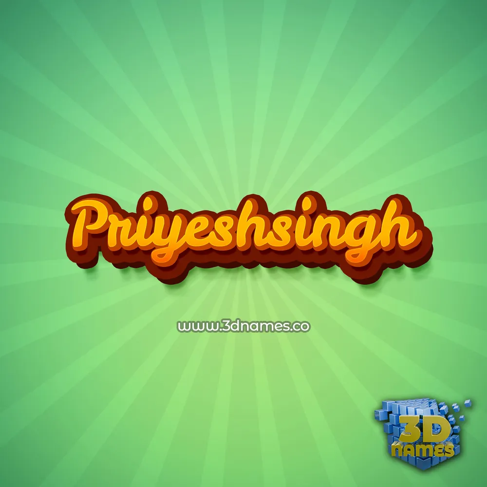 priyeshsingh in Green Rays style - 3D name wallpaper