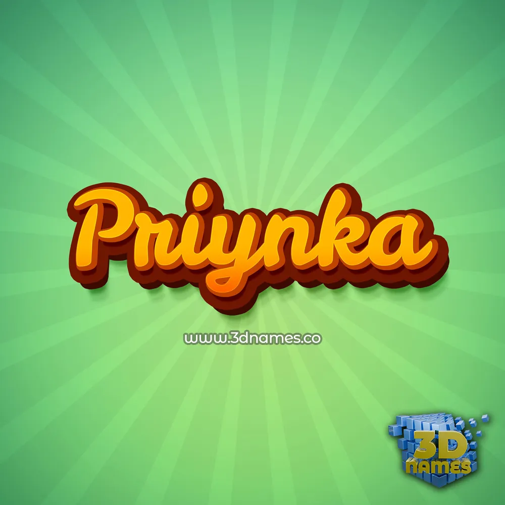 priynka in Green Rays style - 3D name wallpaper