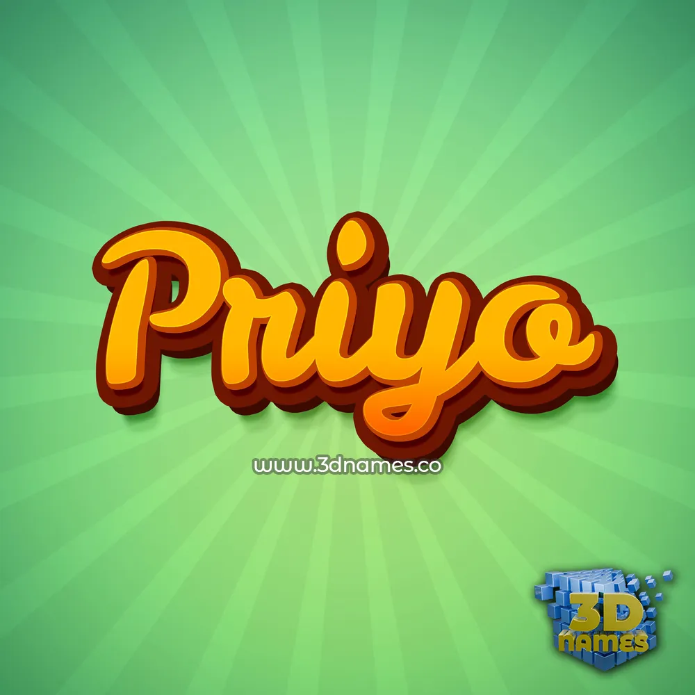priyo in Green Rays style - 3D name wallpaper