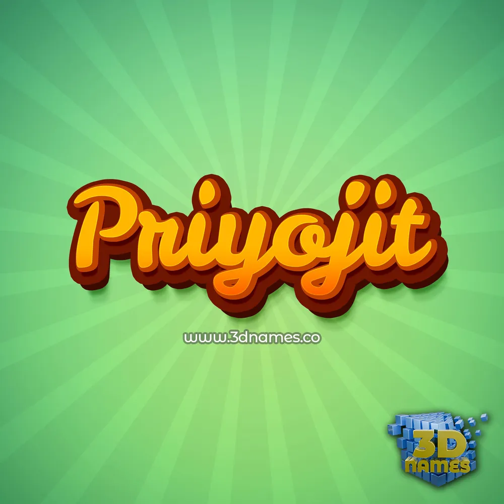 priyojit in Green Rays style - 3D name wallpaper
