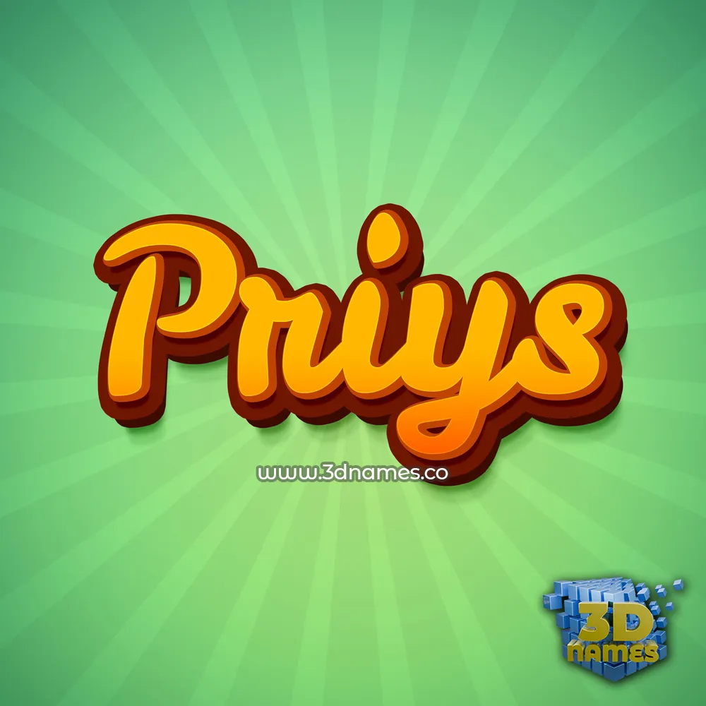 priys in Green Rays style - 3D name wallpaper