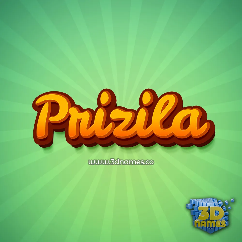 prizila in Green Rays style - 3D name wallpaper