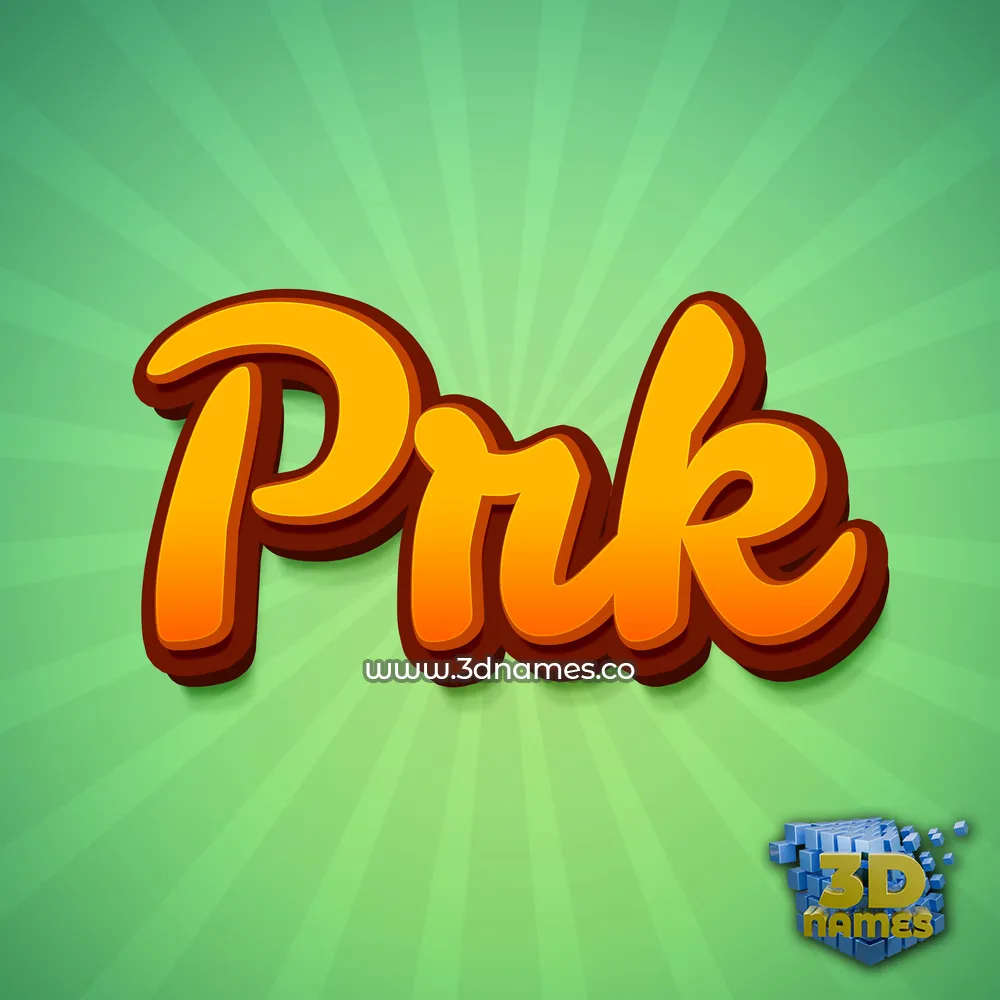 prk in Green Rays style - 3D name wallpaper
