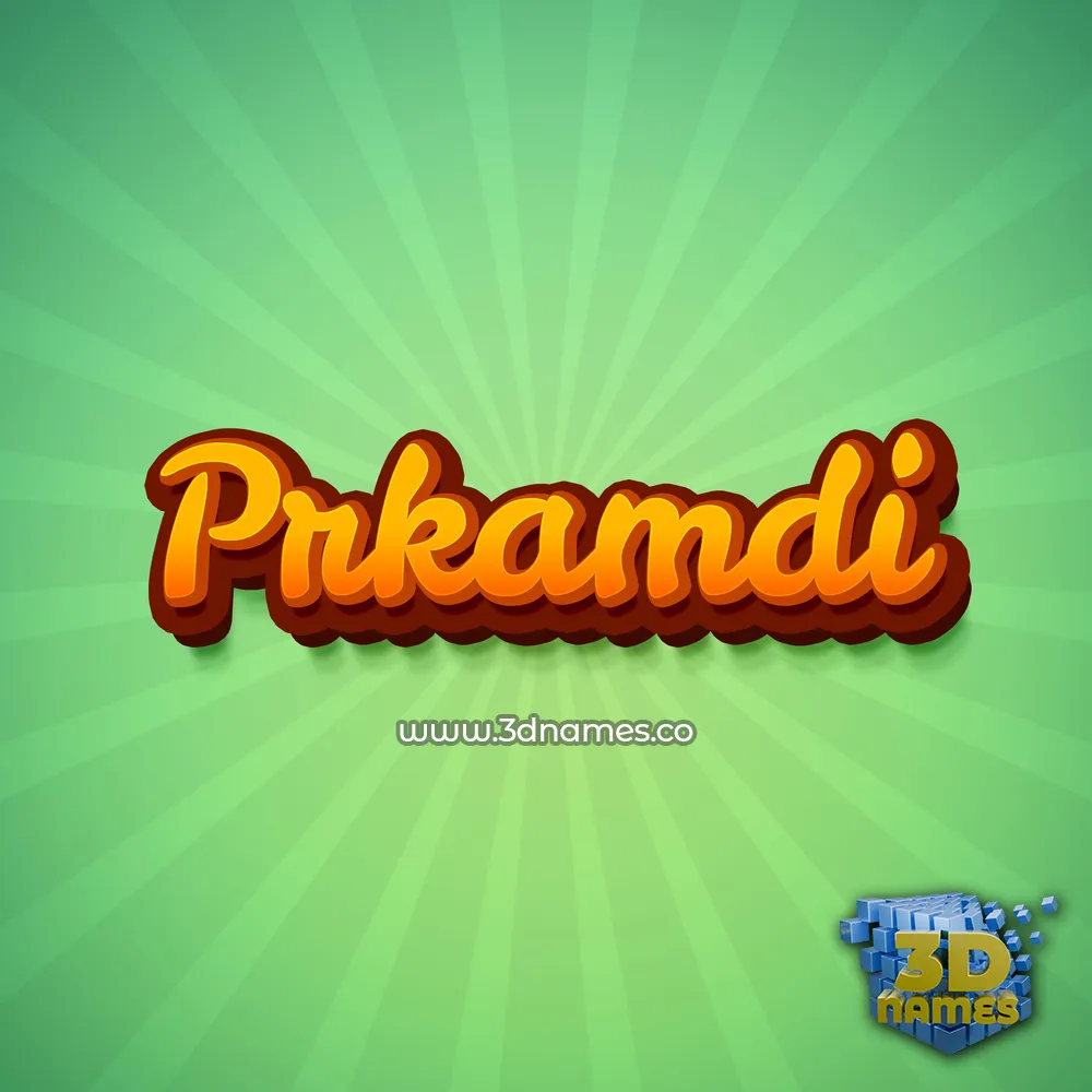 prkamdi in Green Rays style - 3D name wallpaper