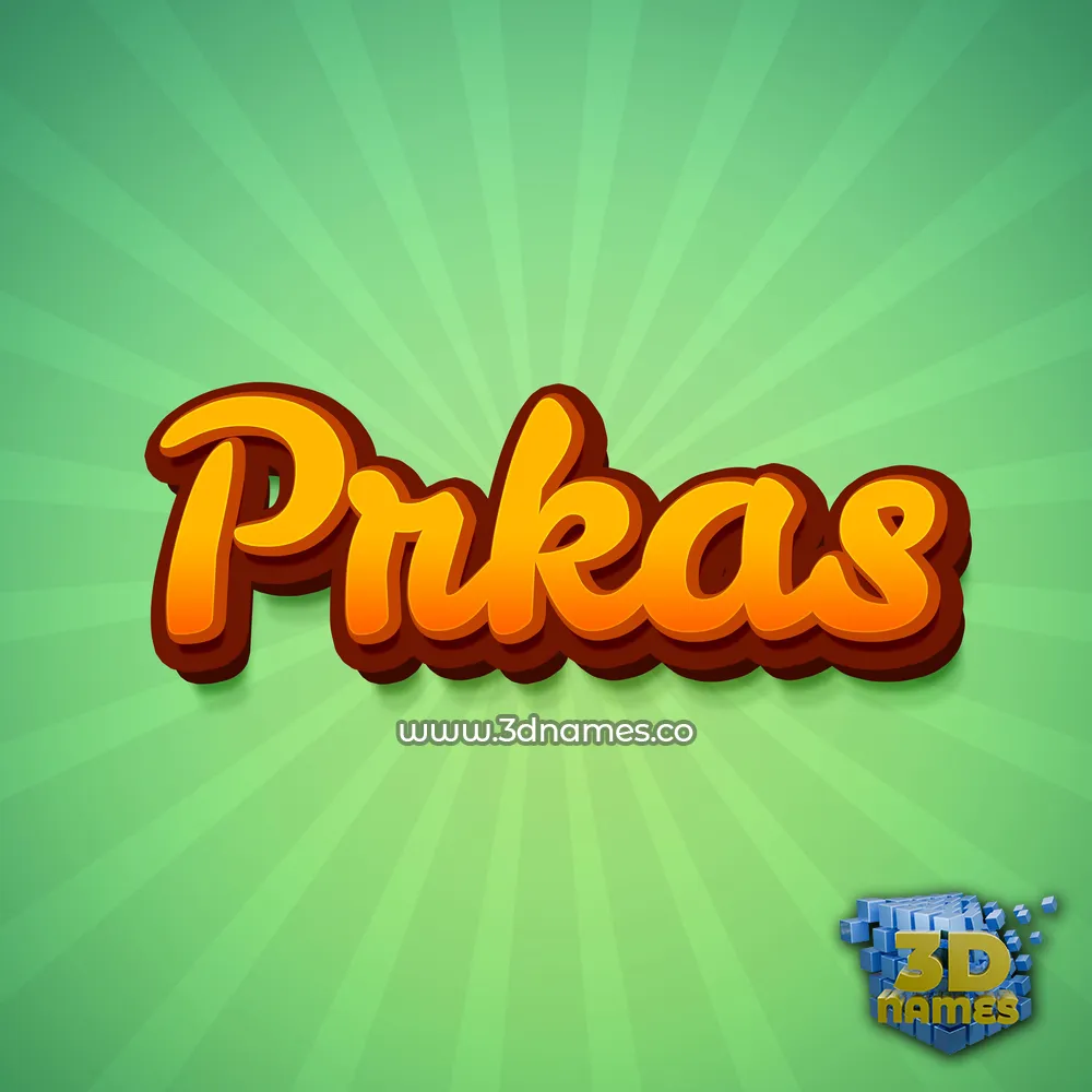 prkas in Green Rays style - 3D name wallpaper