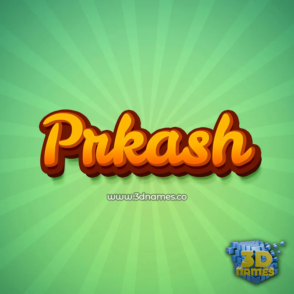 prkash in Green Rays style - 3D name wallpaper