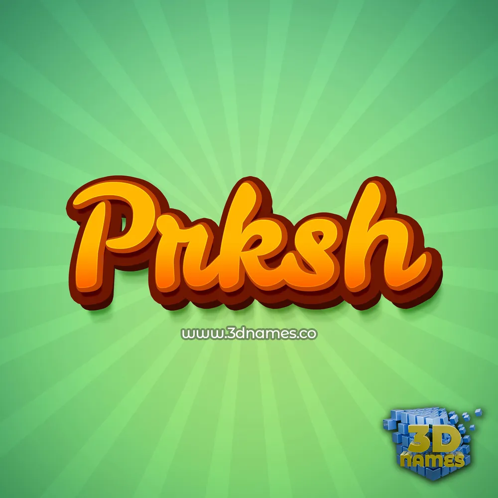 prksh in Green Rays style - 3D name wallpaper