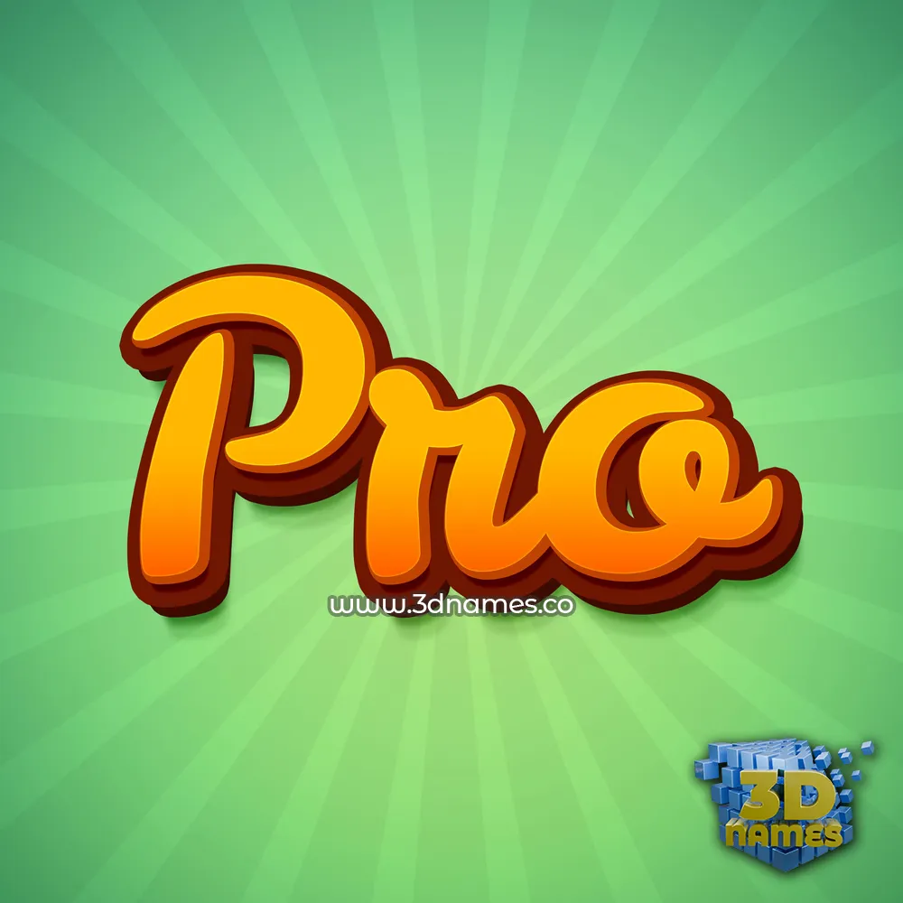 pro in Green Rays style - 3D name wallpaper