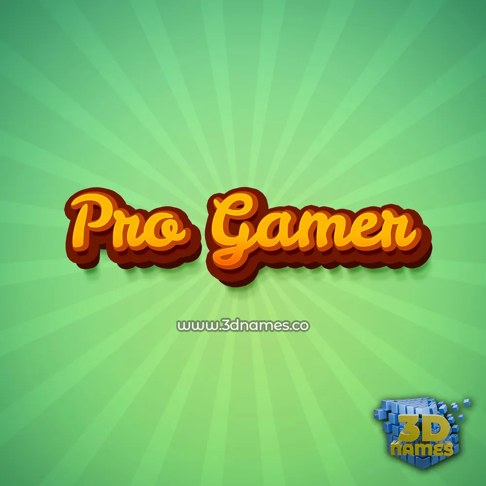 pro gamer in Green Rays style - 3D name wallpaper