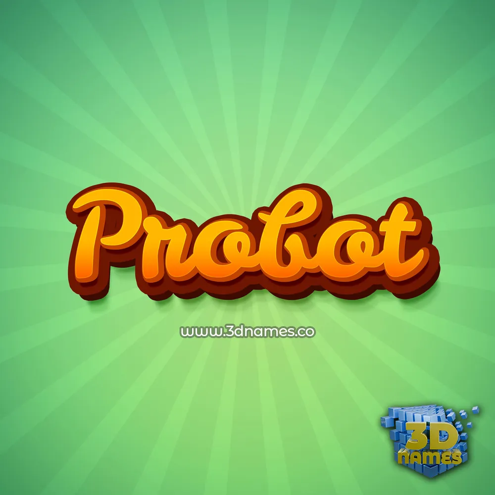 probot in Green Rays style - 3D name wallpaper